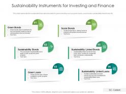Sustainability Instruments For Investing And Finance