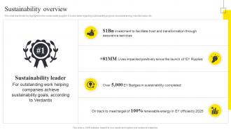 Sustainability Overview Ernst And Young Company Profile CP SS