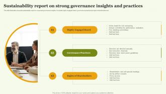 Sustainability Report On Strong Governance Insights And Practices