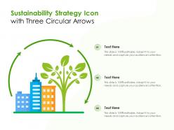 Sustainability strategy icon with three circular arrows