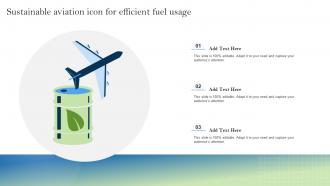 Sustainable Aviation Icon For Efficient Fuel Usage