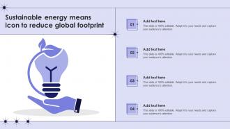 Sustainable Energy Means Icon To Reduce Global Footprint