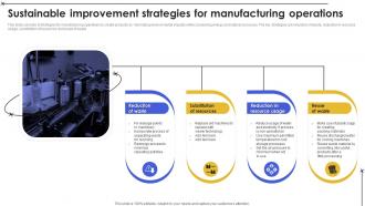 Sustainable Improvement Strategies For Manufacturing Operations