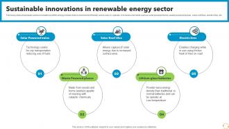 Sustainable Innovations In Renewable Energy Sector FIO SS