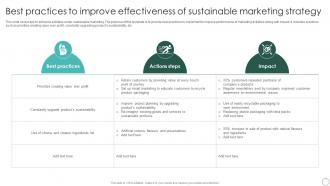 Sustainable Marketing Principles To Improve Lead Generation Best Practices Improve Effectiveness MKT SS V