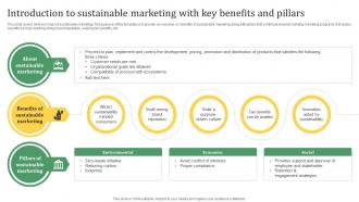 Sustainable Marketing Solutions Introduction To Sustainable Marketing With Key Benefits MKT SS V