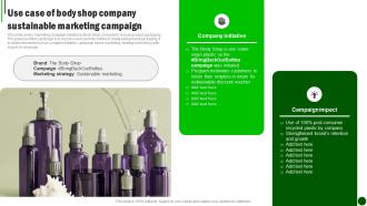 Sustainable Marketing Strategies Use Case Of Body Shop Company MKT SS V