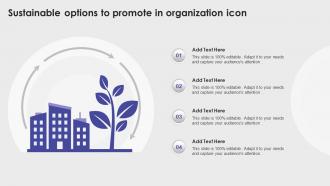 Sustainable Options To Promote In Organization Icon