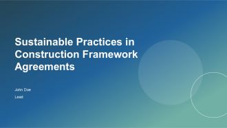 Sustainable Practices In Construction Framework Agreements PPT PowerPoint ACP