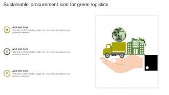 Sustainable Procurement Icon For Green Logistics