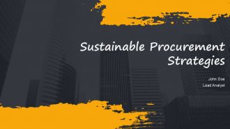 Sustainable Procurement Strategies PPT Structure AT