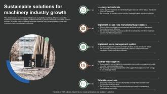Sustainable Solutions For Machinery Industry Growth FIO SS