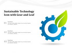 Sustainable technology icon with gear and leaf