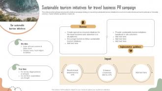 Sustainable Tourism Initiatives For Travel Business Building Comprehensive Travel Agency Strategy SS V