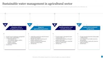 Sustainable Water Management In Agricultural Sector
