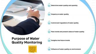 Sustainable water management purpose of water quality monitoring