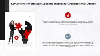 Sustaining Organizational Culture As Strategic Leader Training Ppt