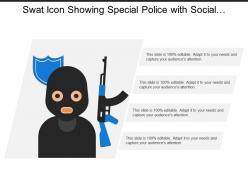 Swat icon showing special police with social profile avatar
