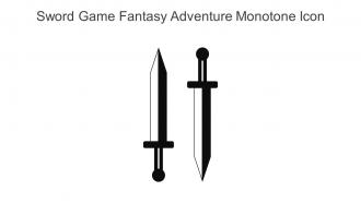 Sword Game Fantasy Adventure Monotone Icon In Powerpoint Pptx Png And Editable Eps Format