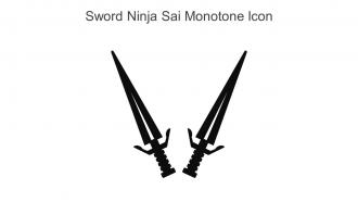 Sword Ninja Sai Monotone Icon In Powerpoint Pptx Png And Editable Eps Format