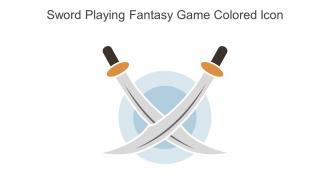 Sword Playing Fantasy Game Colored Icon In Powerpoint Pptx Png And Editable Eps Format