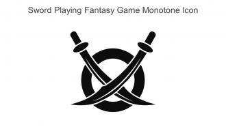 Sword Playing Fantasy Game Monotone Icon In Powerpoint Pptx Png And Editable Eps Format