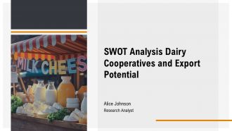SWOT Analysis Dairy Cooperatives And Export Potential PPT Mockup AT
