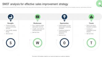 SWOT Analysis For Effective Sales Sales Improvement Strategies For Ecommerce Website