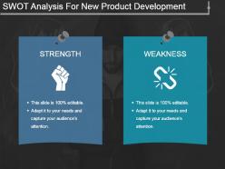 Swot analysis for new product development ppt sample