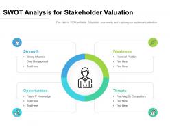Swot analysis for stakeholder valuation