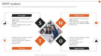 Swot Analysis It Services Research And Development Company Profile
