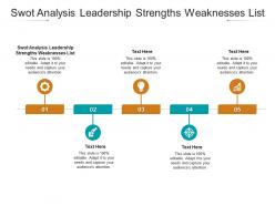 Swot analysis leadership strengths weaknesses list ppt powerpoint presentation file maker cpb