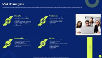 Swot Analysis Marketing Agency Company Profile Ppt Slides Graphics Design