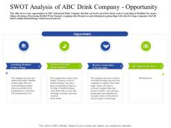 Swot analysis of abc drink company opportunity decrease customers carbonated drink company