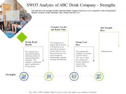 Swot analysis of abc drink company strengths decrease customers carbonated drink company