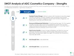 Swot analysis of adc cosmetics application of latest trends to enhance profit margins