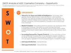 Swot analysis of adc cosmetics company opportunity latest trends can provide competitive advantage company