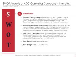 Swot analysis of adc cosmetics company strengths latest trends can provide competitive advantage company