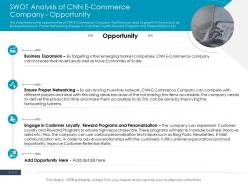 Swot analysis of cnn e commerce company opportunity ppt topics