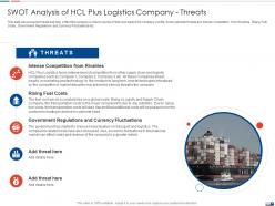 SWOT Analysis Of HCL Plus Logistics Company Threats Strategies Create Good Proposition Logistic Company