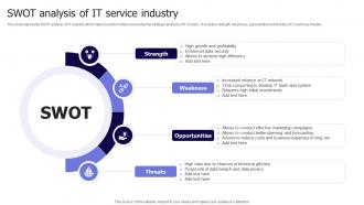 SWOT Analysis Of IT Service Industry