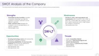 Swot Analysis Of The Company It Company Report Sample