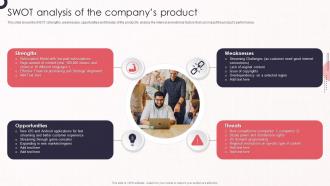 Swot Analysis Of The Companys Product Product Marketing Leadership To Drive Business Performance