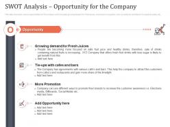Swot analysis opportunity for the company earn customer loyalty towards ppt diagrams