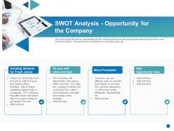 Swot analysis opportunity for the company generate consumer confidence grow your startup business