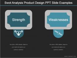Swot analysis product design ppt slide examples