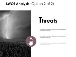 Swot analysis slide threats d172 ppt powerpoint presentation gallery diagrams