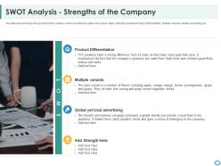 Swot analysis strengths of the company building customer trust startup company ppt file