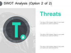 Swot analysis threats ppt powerpoint presentation pictures portfolio