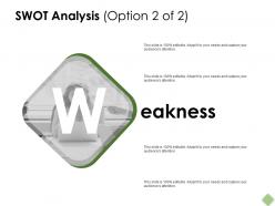 Swot analysis weakness ppt powerpoint presentation pictures clipart images